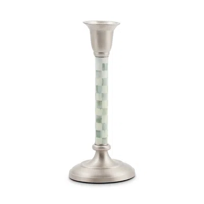 Mackenzie-childs Sterling Check Small Candlestick In Gray