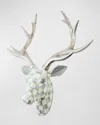 Mackenzie-childs Sterling Check Small Deer Head Wall Decor