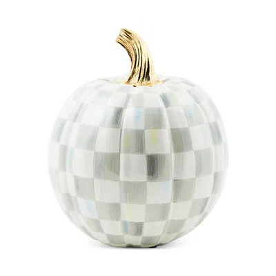 Mackenzie-childs Sterling Check Small Pumpkin In White