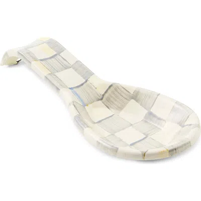 Mackenzie-childs Mackenzie Childs Sterling Check Spoon Rest In White