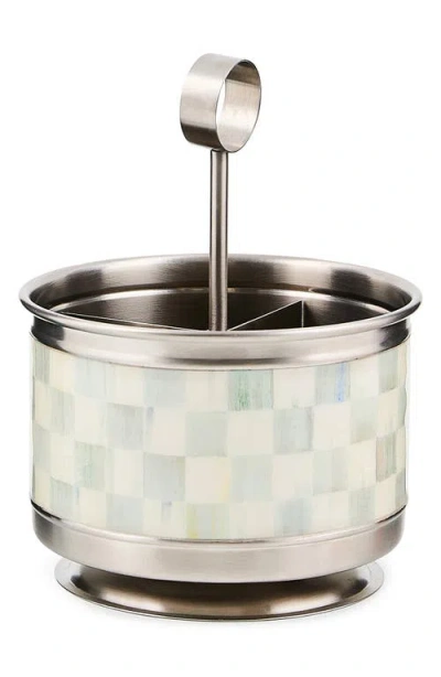 Mackenzie-childs Mackenzie Childs Sterling Check Supper Club Flatware Caddy In Multi