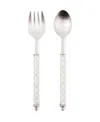 MACKENZIE-CHILDS STERLING CHECK SUPPER CLUB SALAD SERVING SET