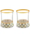 Mackenzie-childs Mackenzie Childs Sterling Check Set Of 2 Tumbler Glasses In No Color