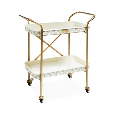 MACKENZIE-CHILDS MACKENZIE-CHILDS STERLING CHECK TWO TIER KITCHEN CART