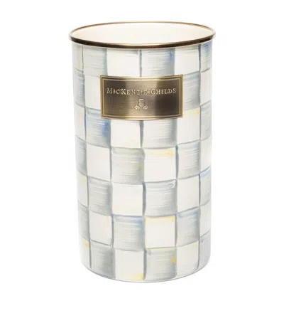 Mackenzie-childs Sterling Check Utensil Holder In Gray