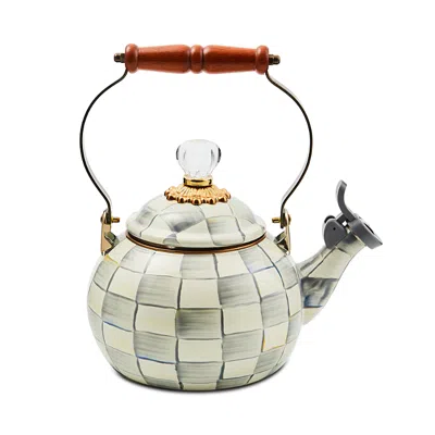 MACKENZIE-CHILDS MACKENZIE-CHILDS STERLING CHECK WHISTLING TEA KETTLE