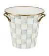 Mackenzie-childs Mackenzie Childs Sterling Check Enameled Steel Wine Cooler In Grey