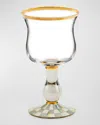 Mackenzie-childs Sterling Check Wine Glass
