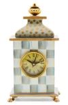 Mackenzie-childs Mackenzie Childs Sterling Check Wood Desk Clock
