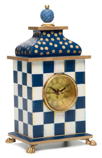 Mackenzie-childs Mackenzie Childs Sterling Check Wood Desk Clock In Multi