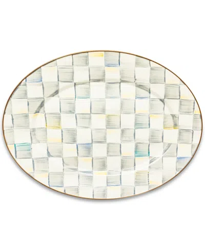 MACKENZIE-CHILDS STERLING CHECK MEDIUM OVAL PLATTER