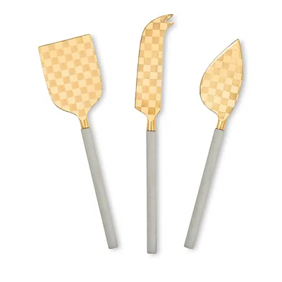 Mackenzie-childs Sterling Cheese Knife Set In Multi