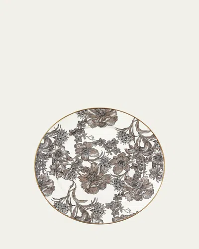 Mackenzie-childs Sterling English Garden Enamel Charger Plate In Gray