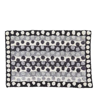 Mackenzie-childs Stripe & Dot Gray Bath Rug In Multi
