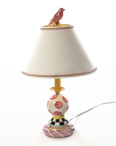 Mackenzie-childs Super Pink Bulbous Lamp In Pink Pattern