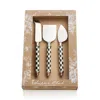 Mackenzie-childs Supper Club Courtly Check Cheese Knife Set