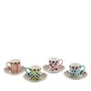 Mackenzie-childs Sweetheart Espresso Cup & Saucer, Set Of 4 In Multi