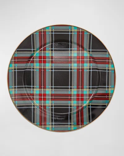 MACKENZIE-CHILDS TARTAN BLACK CHARGER