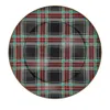 Mackenzie-childs Tartan Black Serving Platter In Multi