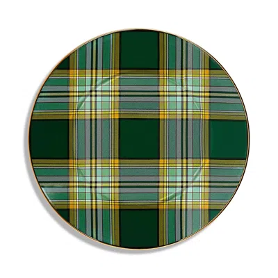 Mackenzie-childs Tartan Green Dinner Plate