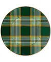 Mackenzie-childs Tartan Green Enameled Dinner Plate In Green