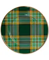 Mackenzie-childs Tartan Green Enameled Salad Plate In Green