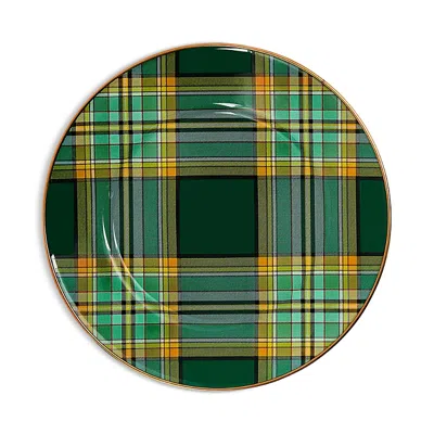 Mackenzie-childs Tartan Green Salad Plate