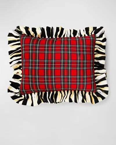 Mackenzie-childs Tartan Stripe Ruffle Lumbar Pillow In Multi