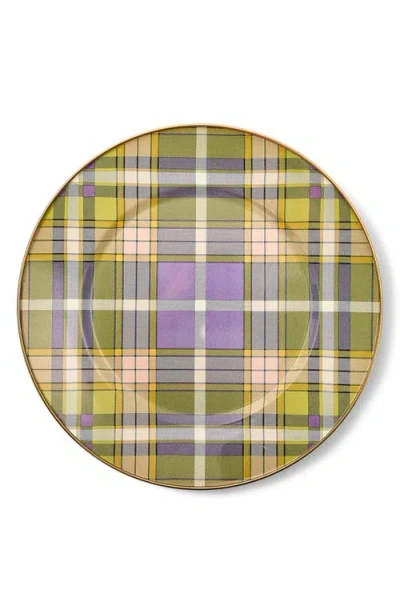 Mackenzie-childs Mackenzie Childs Tartan Violet Dinner Plate In Multi