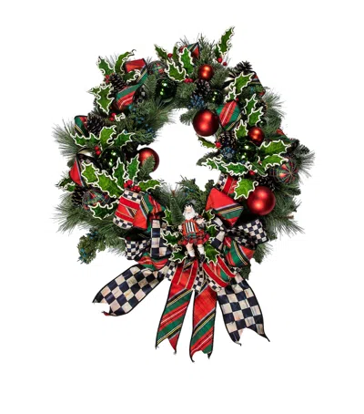 Mackenzie-childs Tartastic Illuminated Wreath In Green