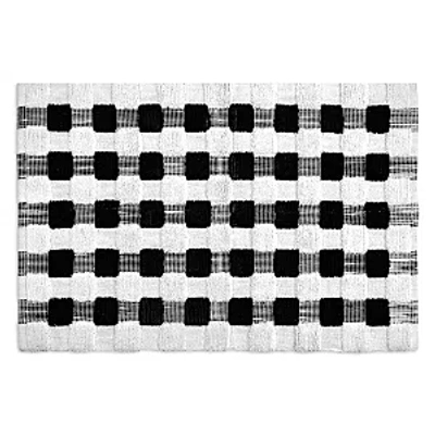 Mackenzie-childs Texture Check Basic Bath Rug, 24 X 36 In Black/white