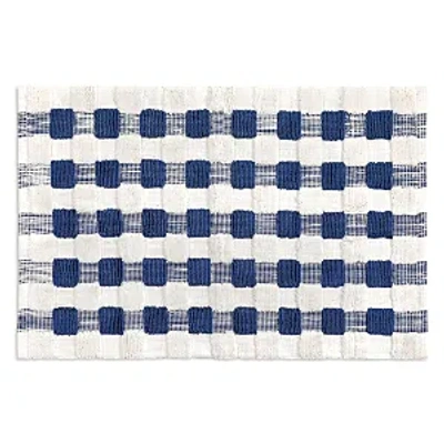 Mackenzie-childs Texture Check Basic Bath Rug, 24 X 36 In Royal/white