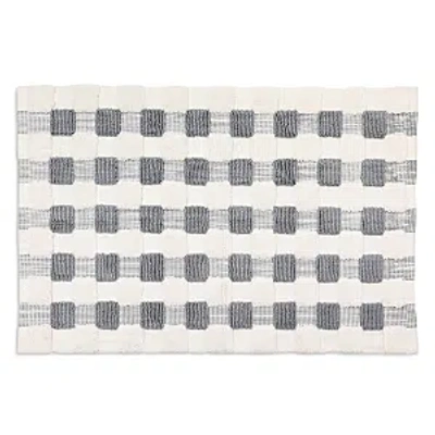 Mackenzie-childs Texture Check Basic Bath Rug, 24 X 36 In Gray