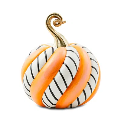 Mackenzie-childs Trick Or Treat Candy Swirl Medium Pumpkin In Multi