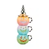 Mackenzie-childs Trick Or Treat Lidded Pumpkin Mug Tower, Set Of 3 In Multi