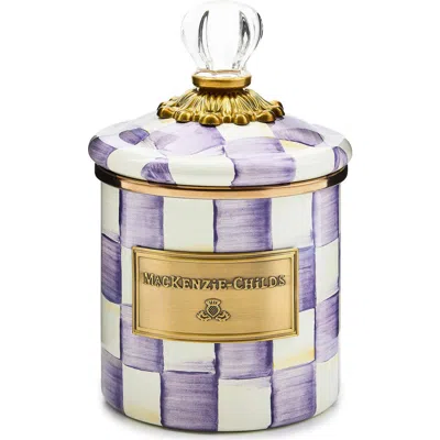 Mackenzie-childs Mackenzie Childs Violet Check Demi Enameled Steel Canister In Multi