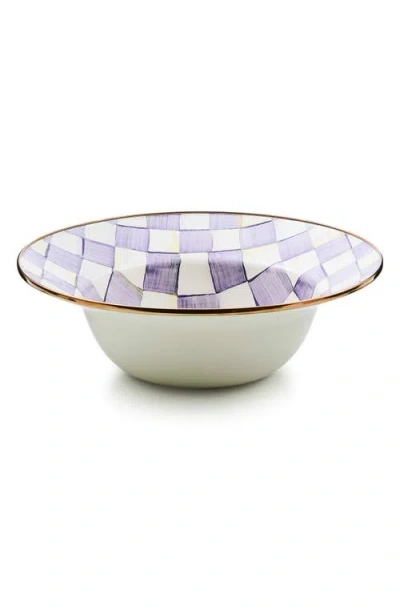 Mackenzie-childs Mackenzie Childs Violet Check Enamel Serving Bowl In Purple