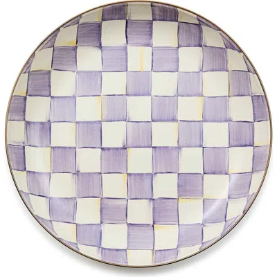 Mackenzie-childs Mackenzie Childs Violet Check Enameled Steel Abundant Bowl In Multi