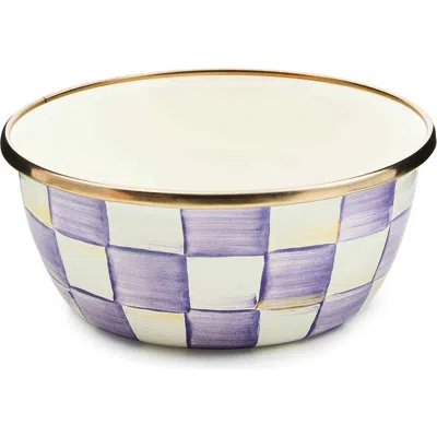 Mackenzie-childs Mackenzie Childs Violet Check Enameled Steel Pinch Bowl In Multi