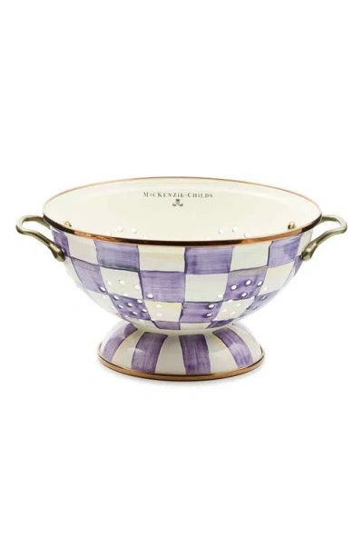 Mackenzie-childs Mackenzie Childs Violet Check Large Colander In Purple