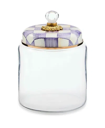 Mackenzie-childs Mackenzie Childs Violet Check Large Kitchen Canister In Purple