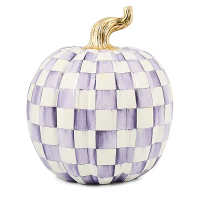Mackenzie-childs Violet Check Large Pumpkin In Purple
