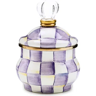 Mackenzie-childs Mackenzie Childs Violet Check Lidded Sugar Bowl In Purple