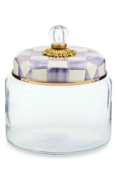 Mackenzie-childs Mackenzie Childs Violet Check Medium Kitchen Canister In Purple