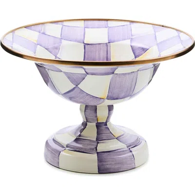 Mackenzie-childs Mackenzie Childs Violet Check Small Compote Bowl In Multi
