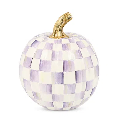 Mackenzie-childs Violet Check Small Pumpkin In Purple