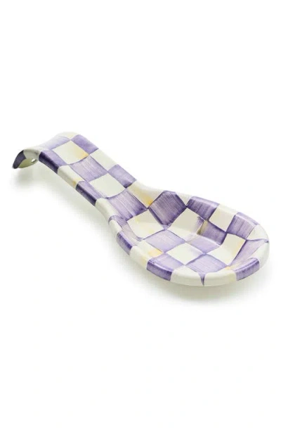 Mackenzie-childs Mackenzie Childs Violet Check Spoon Rest In Purple