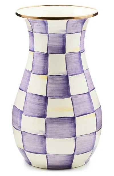 Mackenzie-childs Mackenzie Childs Violet Check Tall Vase In Purple