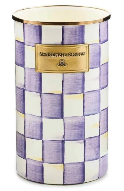 Mackenzie-childs Mackenzie Childs Violet Check Utensil Holder In Multi