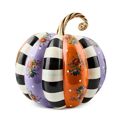 Mackenzie-childs Violet Patchwork Extra Large Pumpkin In Multi